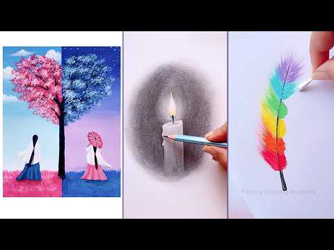 10 Simple Art Techniques Everyone Can Do ||  Easy Painting HACKS || Painting ideas