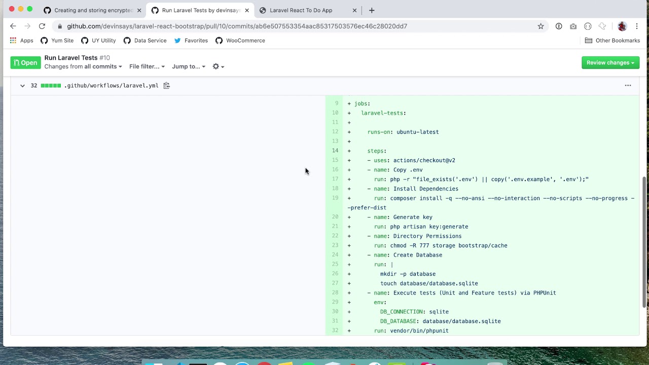 GitHub Actions for Laravel Tests