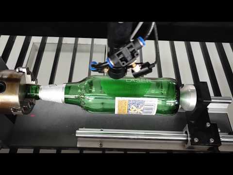 Origin -frame - start  BEGAINING WORK for engraving laser on glass bottle
