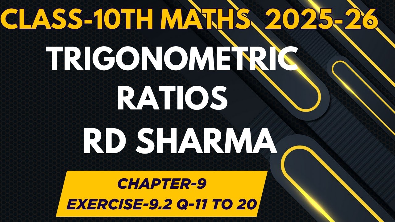 Class -10 Maths I CBSE Bank 2025-26 I RD SHARMA BOOK 2025-26  I TRIGONOMETRIC IDENTITIES