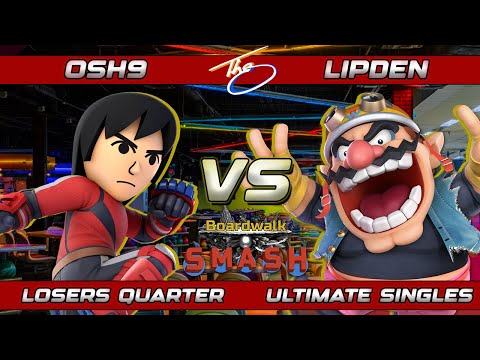 BWS #102 Top 8 - Osh9 (Mii Brawler) Vs. Lipden (Wario) Super Smash Bros Ultimate SSBU Boardwalk