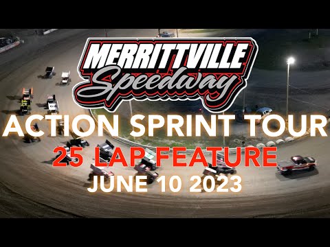🏁 Merrittville Speedway 6/10/23 ACTION SPRINT TOUR  25 LAP FEATURE RACE Aerial View