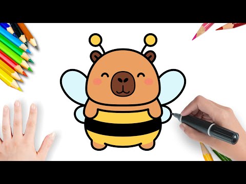 Como Desenhar Uma Capivara Abelha Fofinha | Passo a Passo