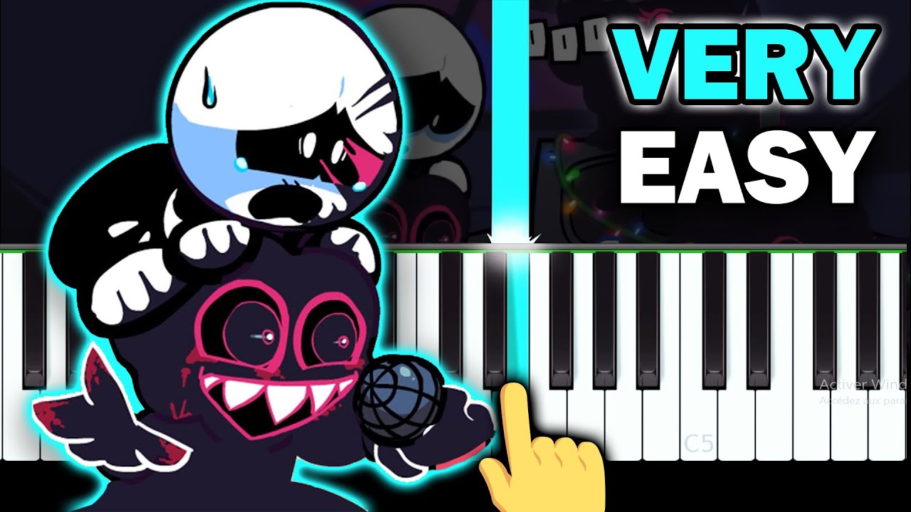 Friday Night Funkin - EVIL Boyfriend Vs Corrupt Skid mod - VERY EASY Piano tutorial