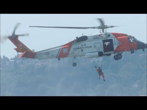 US Coast Guard helicopter rescue demonstration