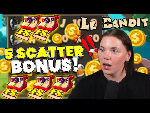WE GOT THE RARE 5 SCATTER BONUS ON LE BANDIT! 💎