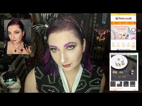 BeeBeeCraft Goth on a budget Jewelry Accessories making tutorial Spider Pendant earrings Ring💜🦇💜