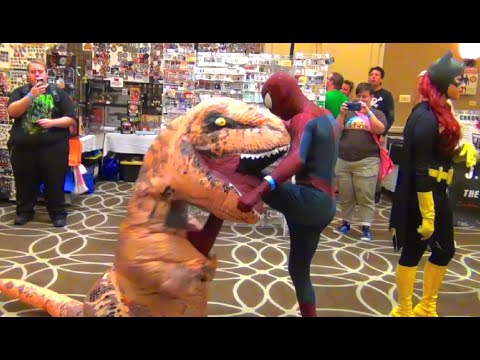 Amazing Spider-Man VS T-Rex - Real Life Fight! (Marvel Superhero Meets Jurassic World)