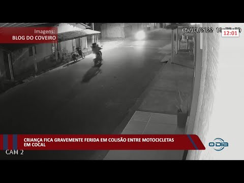 Criança fica gravemente ferida em colisão entre motociclistas em Cocal 07 03 2022