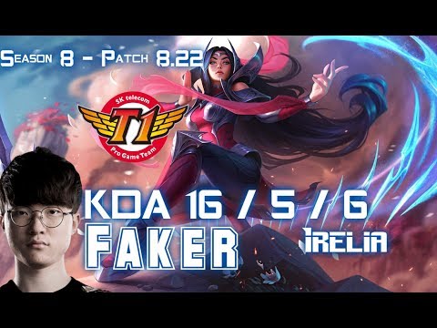 SKT T1 Faker IRELIA vs TALON Mid - Patch 8.22 KR Ranked