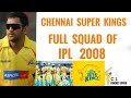 Chennai Super Kings Full Squad Of IPL 2008 Cricket Lover IPL 2008 Full Squads