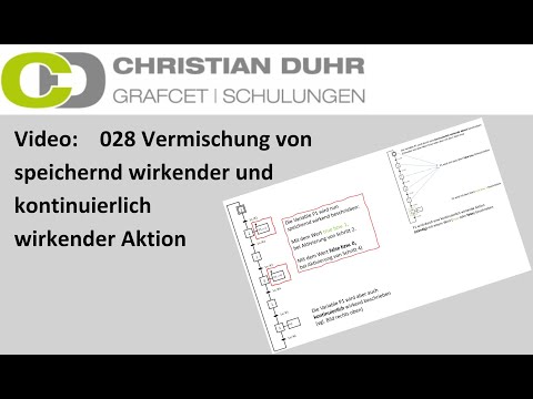 GRAFCET   028 Speichernd wirkende, kontinuierlich wirkende Aktion: Vermischung beider Arten?