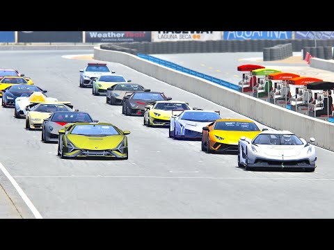 Koenigsegg Jesko Absolut vs Lamborghini Hypercars - Laguna Seca