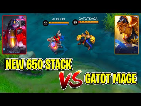 Aldous New 650 Stack Vs Gatotkaca Mage | Mobile Legends