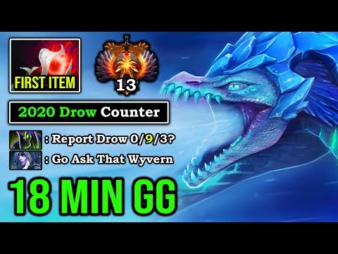 WTF 18 MIN GG DELETED 9K DROW LIKE A BOSS First Item Malevolence + 70% Cancer Slow Wyvern DotA 2