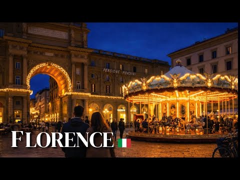 2026 Nighttime in Florence 4K 🇮🇹 | Full Walking Tour | City Lights & Beauty
