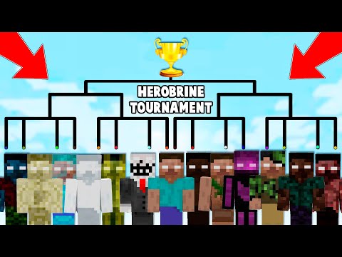 Minecraft: HEROBRINE TOURNAMENT! WHO STRONGEST? 10 NEW HEROBRINES MOBS!  MINECRAFT BATTLE