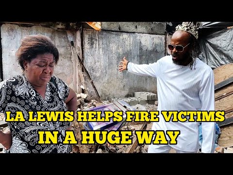 LA Lewis Makes HUGE Donation to Fire Victim Sandra by Providing Food Refrigerator & Cash to help out