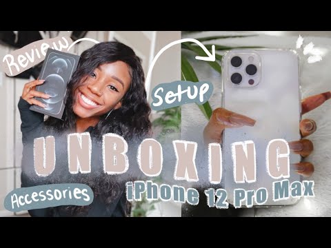 Iphone 12 pro max unboxing + Setup | Silver 256 GB + Honest review & Accessories ♡