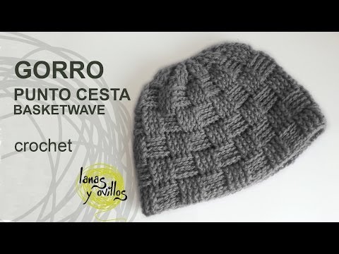 Gorro Unisex Crochet o Ganchillo Punto Cesta