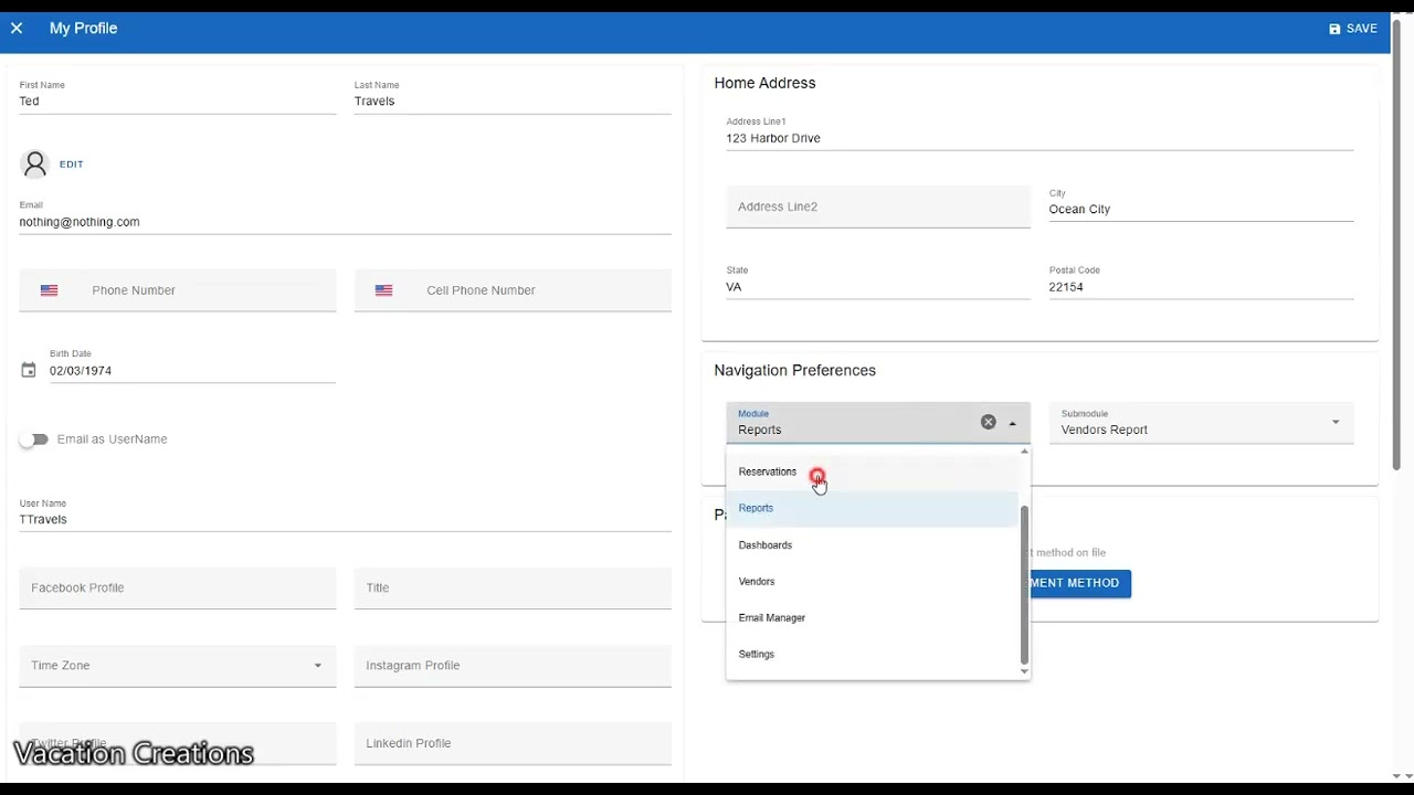 Agent (User) Profile Update