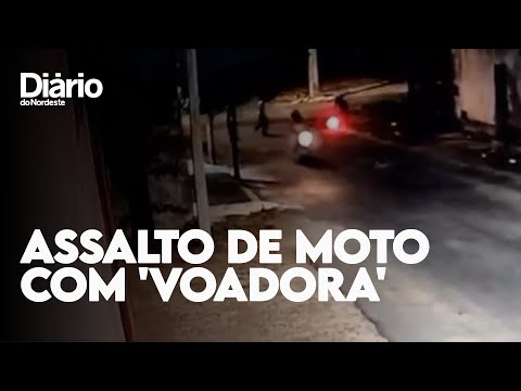 Suspeitos assaltam motociclista com 'voadora' em Sobral