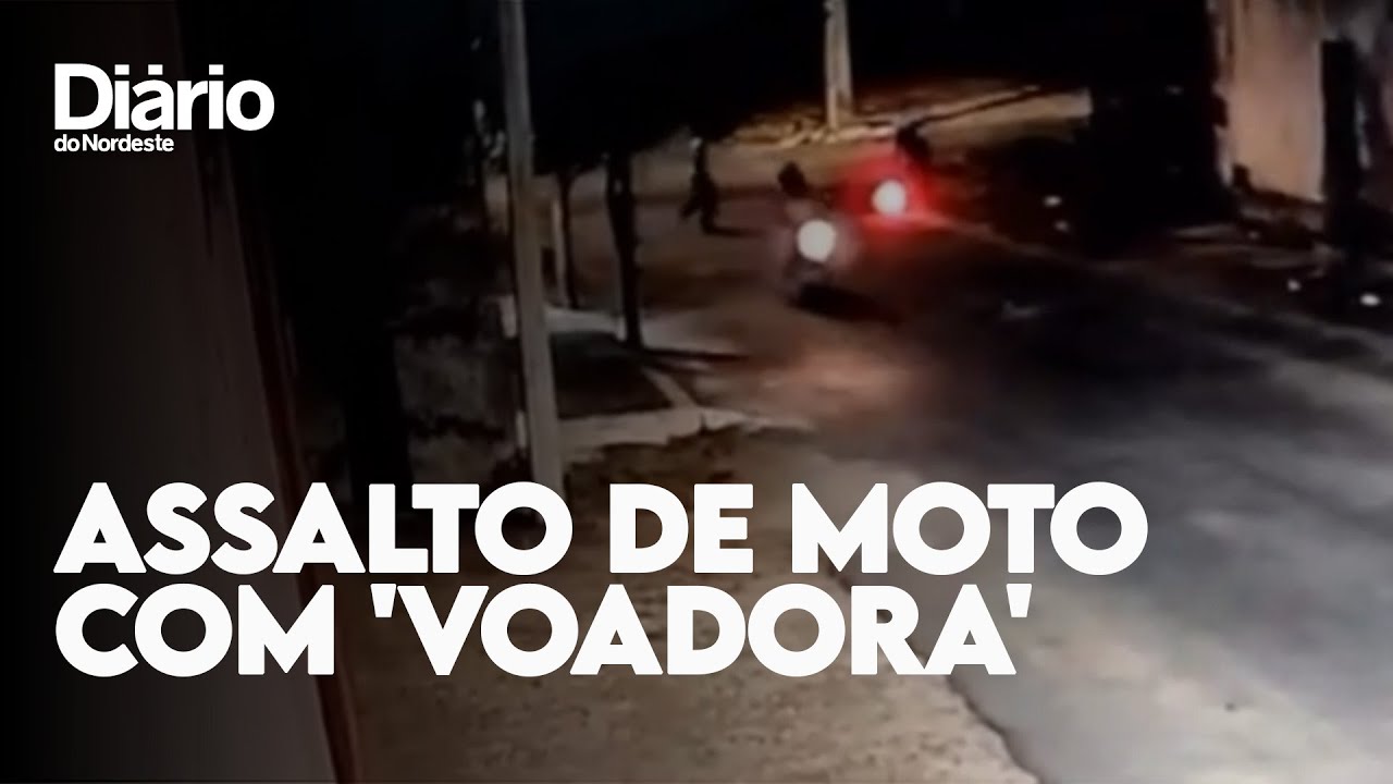 Imagem da notícia Suspeitos assaltam motociclista com 'voadora' em Sobral