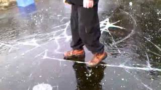 walking around on a partially frozen pond FAIL
