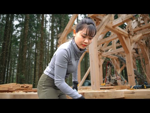 Building the Biggest and Most Beautiful Log Cabin | Wild Off-Grid Life by Cara Daily Life