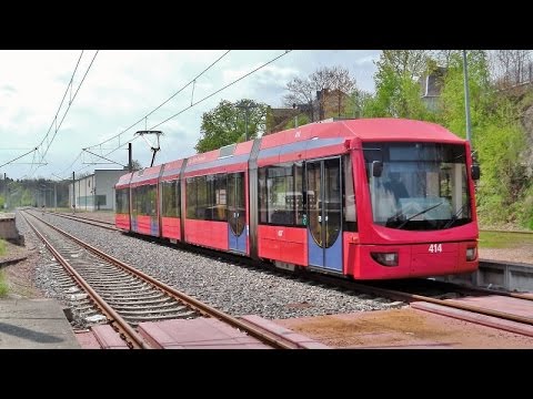 Stollberg (Sachs) +Schlachthofstraße mit der City-Bahn Chemnitz und Vario-Stadtbahn NGT6-LDZ