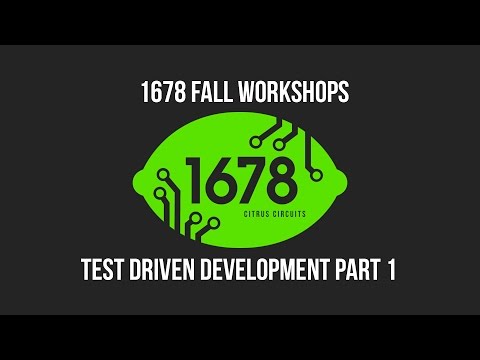 2016 Fall Workshops  - Test Driven Development Part 1