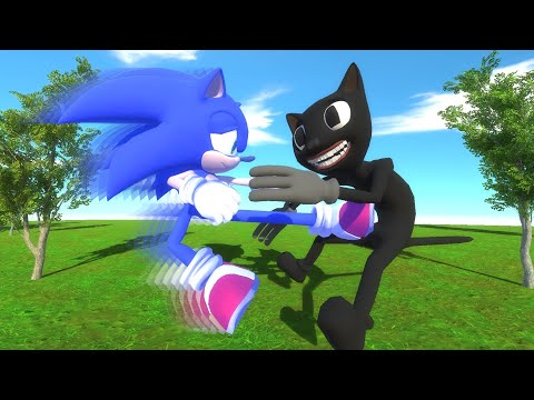 SONIC vs CARTOON CAT - Animal Revolt Battle Simulator
