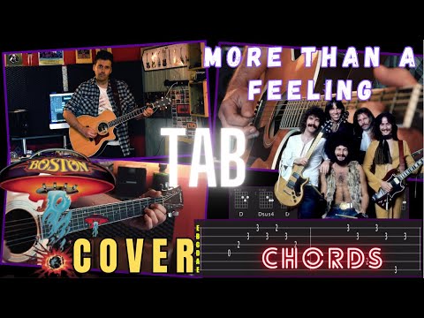 More Than A Feeling Guitar Tab Lesson - Boston Cover How To Play W/ Solo Slowed Down