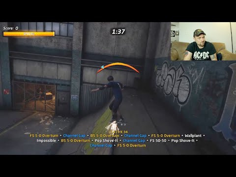Tony Hawk's Pro Skater 1 & 2 Demo Gameplay.  2,000,000 point run THPS Warehouse Demo.