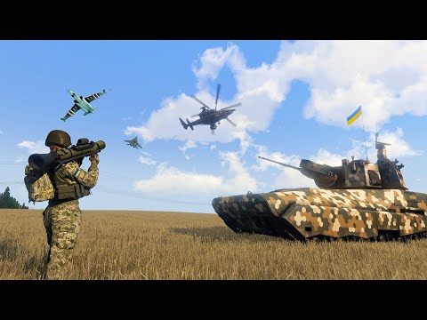 Ukraine's Anti-Air Tank vs Russian MiG-29 Fighter Jets & Mi-28 Attack Helicopters