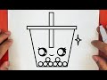 HOW TO DRAW A CUTE DRINK MILK COFFEE BUBBLE, STEP BY STEP, Jack drawings