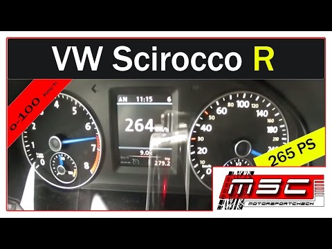 VW Scirocco R 2.0 TSI DSG Sound 0-100 Acceleration Topspeed