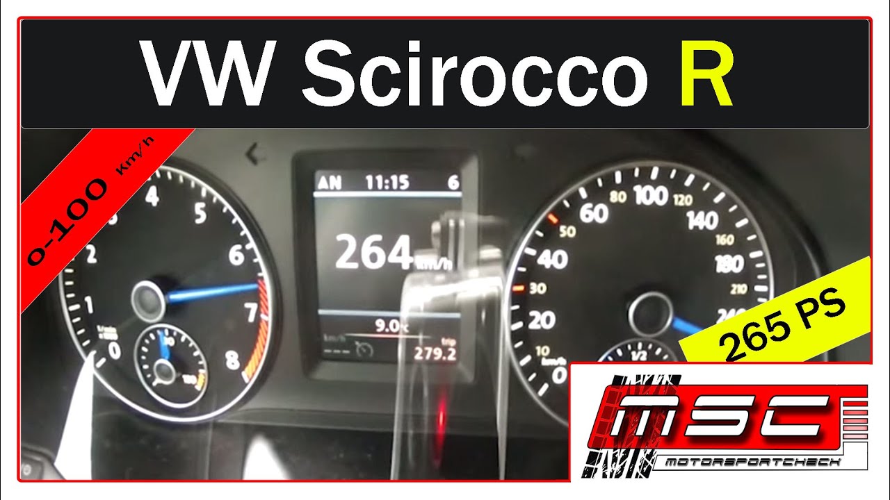 VW Scirocco R 2.0 TSI DSG Sound 0-100 Acceleration Topspeed