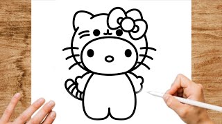 How to Draw Hello Kitty - Cute Kawaii Drawing | Easy Step by Step Tutorial