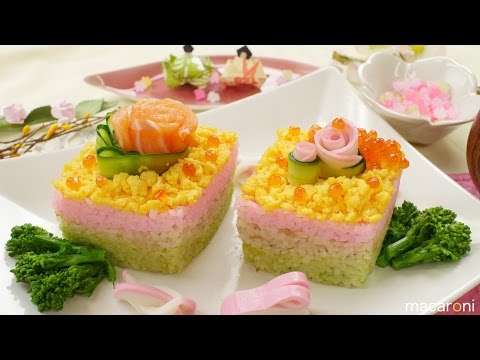 ひな祭りご飯！牛乳パックで簡単「菱餅ちらし寿司」のレシピ・作り方