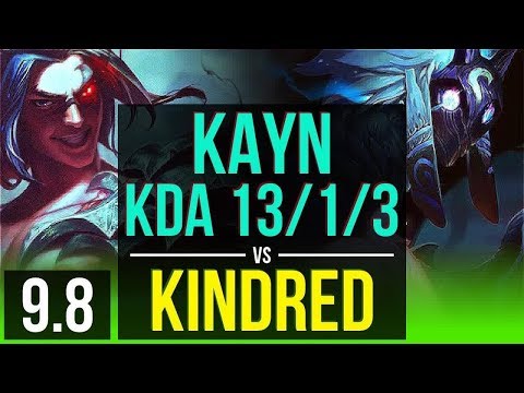 Improve your skill as KAYN vs KINDRED (JUNGLE) | KDA 13/1/3, Legendary | EUW Master | v9.8