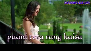 Paani tera rang kaisa hai love whatsapp status song