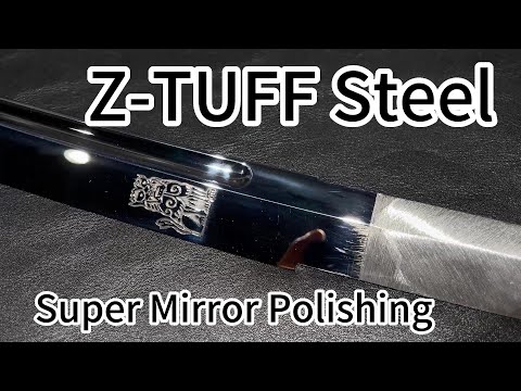 A Z-Tuff powdered steel japanese sword katana with a surface finish as smooth as a mirror.