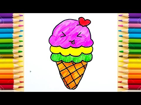 How to draw a Cute ice-cream 🍦 | Drawing For Kids | @haniahoriadrawing