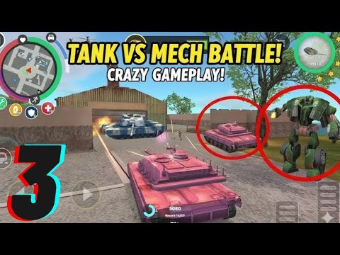 Rope Hero Vice Town 🚀 Pink Tank vs Green Tank | Pink Tank Destroys Army Warehouse (Part 3)