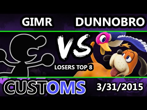 S@X Customs - VGBC | GimR (G&W) Vs. Dunnobro (Duck Hunt) SSB4 Losers Top 8 - Smash wii U -Smash 4