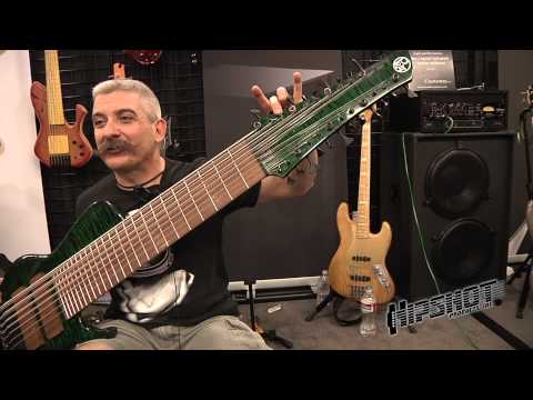Prat Basses GODZILLA C3-WTF-24 24 string Bass (8x3) Trans Dark Emerald Green + Axe Handler Arc Stand image 23