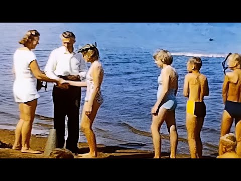 1959 Orbaden Simskolan med Inga Lönn (8mm footage)