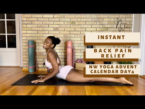 Back pain relief yoga flow for beginners 2022 | Nansera wellness advent calendar day 4