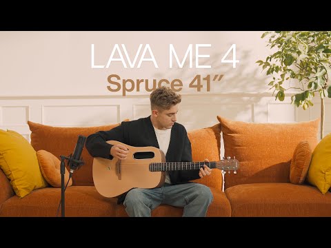Refurbished LAVA ME 4 Solid Spruce Top Series,HILAVA 2.0 Smart Acoustics Electric Guitars,right handed,with 3.5 inch TouchScreen,FreeBoost 2.0, AirFlow Bag, Woodgrain Brown/Burlywood,41 inch image 8